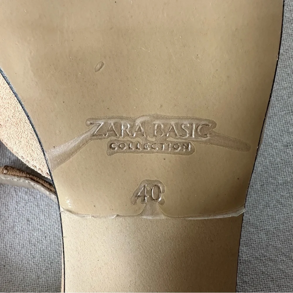 Zara Women's Tan and Black Heels with Buckle Two-Toned Shoes Workwear - Picture 7 of 7